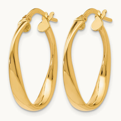 Polished Hoop Earrings, 14K — Leslie's