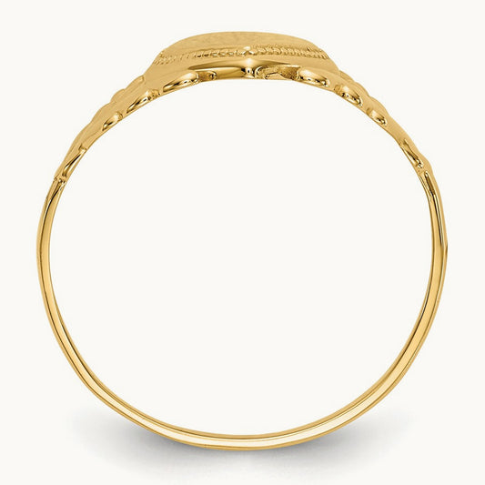 Polished Heart Baby Ring, 14K