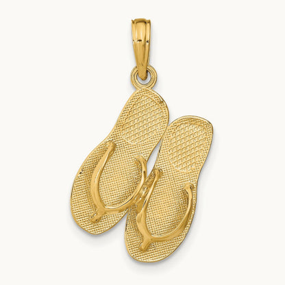 ST. THOMAS Reversible Flip Flops Pendant, 14K