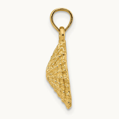 Textured Limpet Shell Charm, 14K