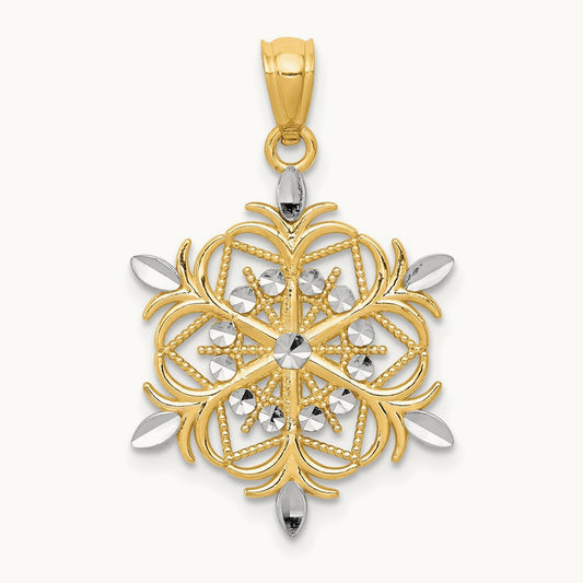 w/ Diamond-cut Snowflake Pendant — photo set