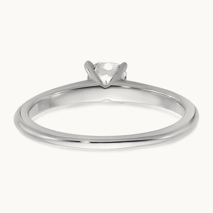 1/2ct Cert Lab Grown Diamond VS+ F+ Cushion Comp Solitaire Eng Ring, 14K White Gold