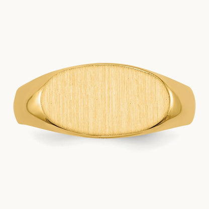 13.5x7. Open Back Signet Ring, 0mm, 14K