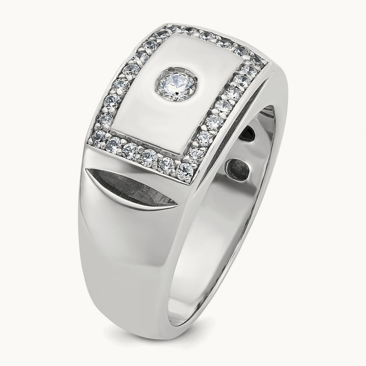 Cut-Out Men's Ring, 0.50 ct tw Lab-Grown Diamond