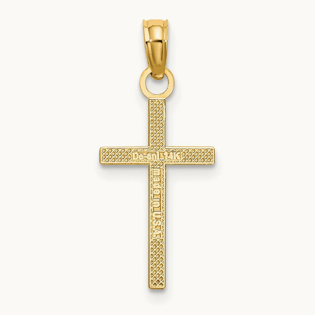 Polished Small Cross Charm, 14K