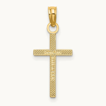 Polished Small Cross Charm, 14K