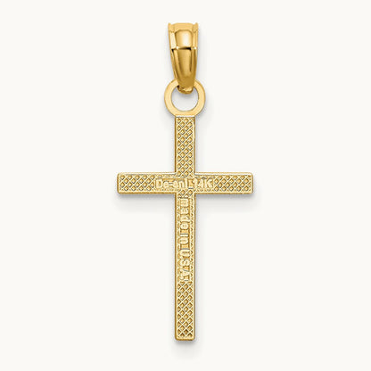 Polished Small Cross Charm, 14K