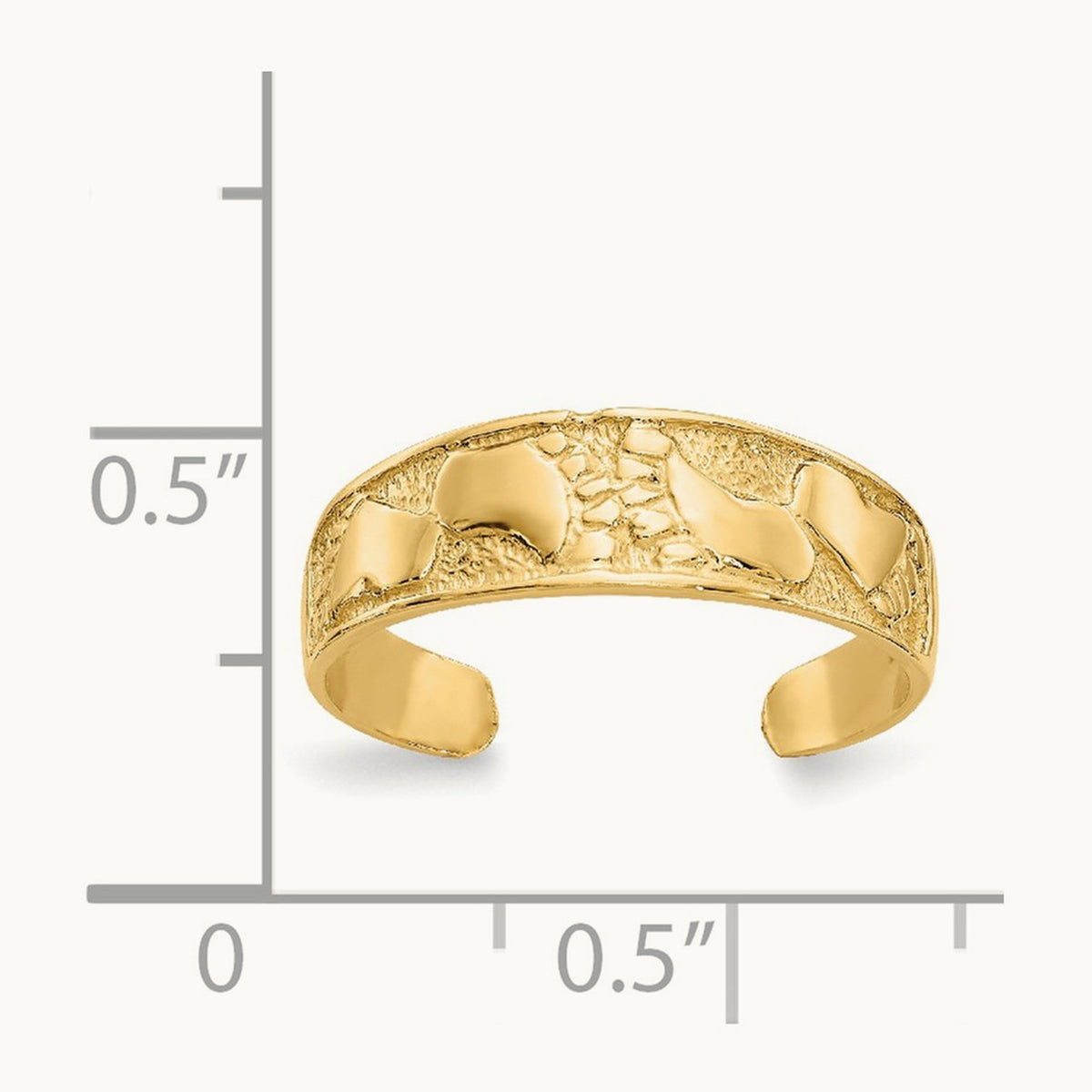 Footprints Toe Ring, 14K