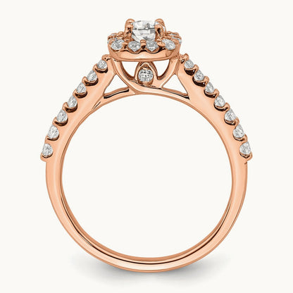 Halo Engagement Ring, 0.75 ct tw Lab-Grown Diamond