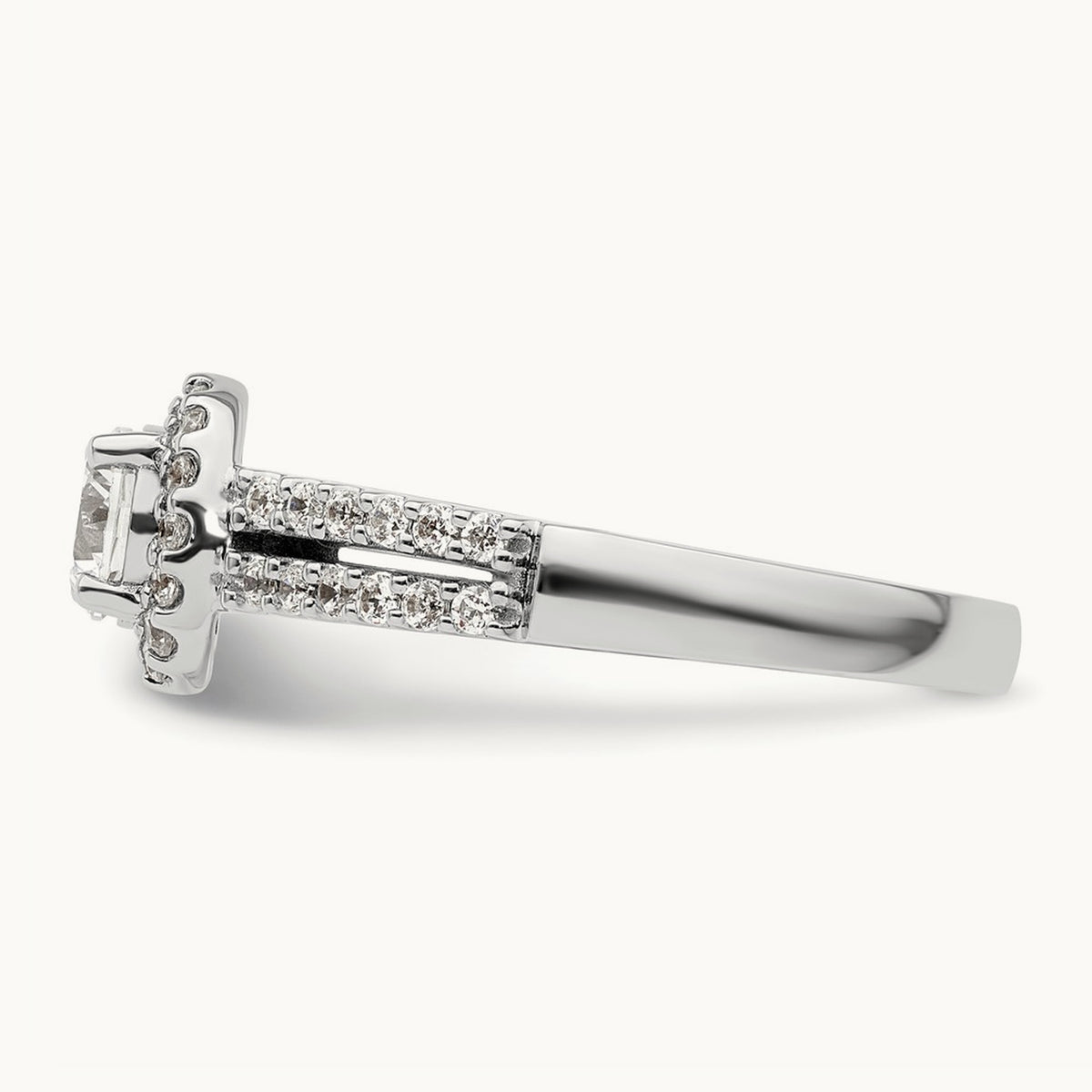Round Semi-Mount Halo Engagement Ring — 3/8 ct, 7