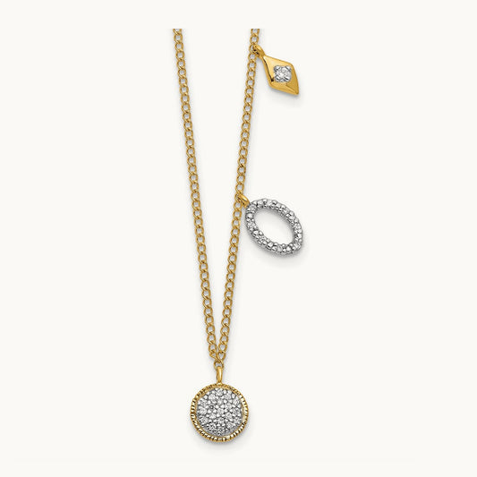 Diamond Circles 18 inch Necklace, 14K