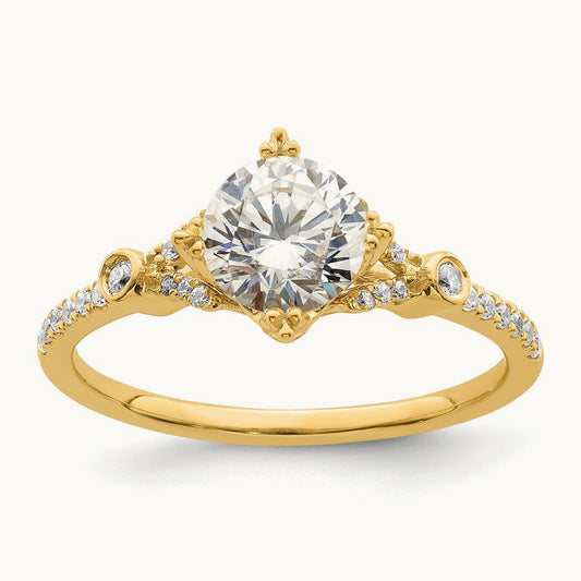 1ct Round Semi-Mount Engagement Dia Ring, 14K Gold