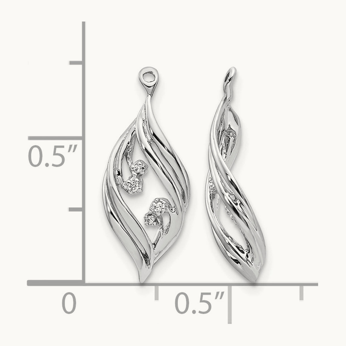 Twisted Earring Jackets, 0.05 ct tw Lab-Grown Diamond