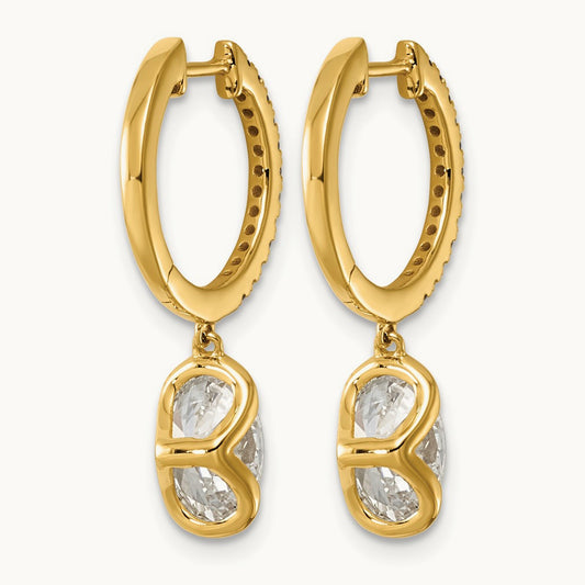 Oval Hoop Dangle Earrings, 2.25 ct tw Lab-Grown Diamond