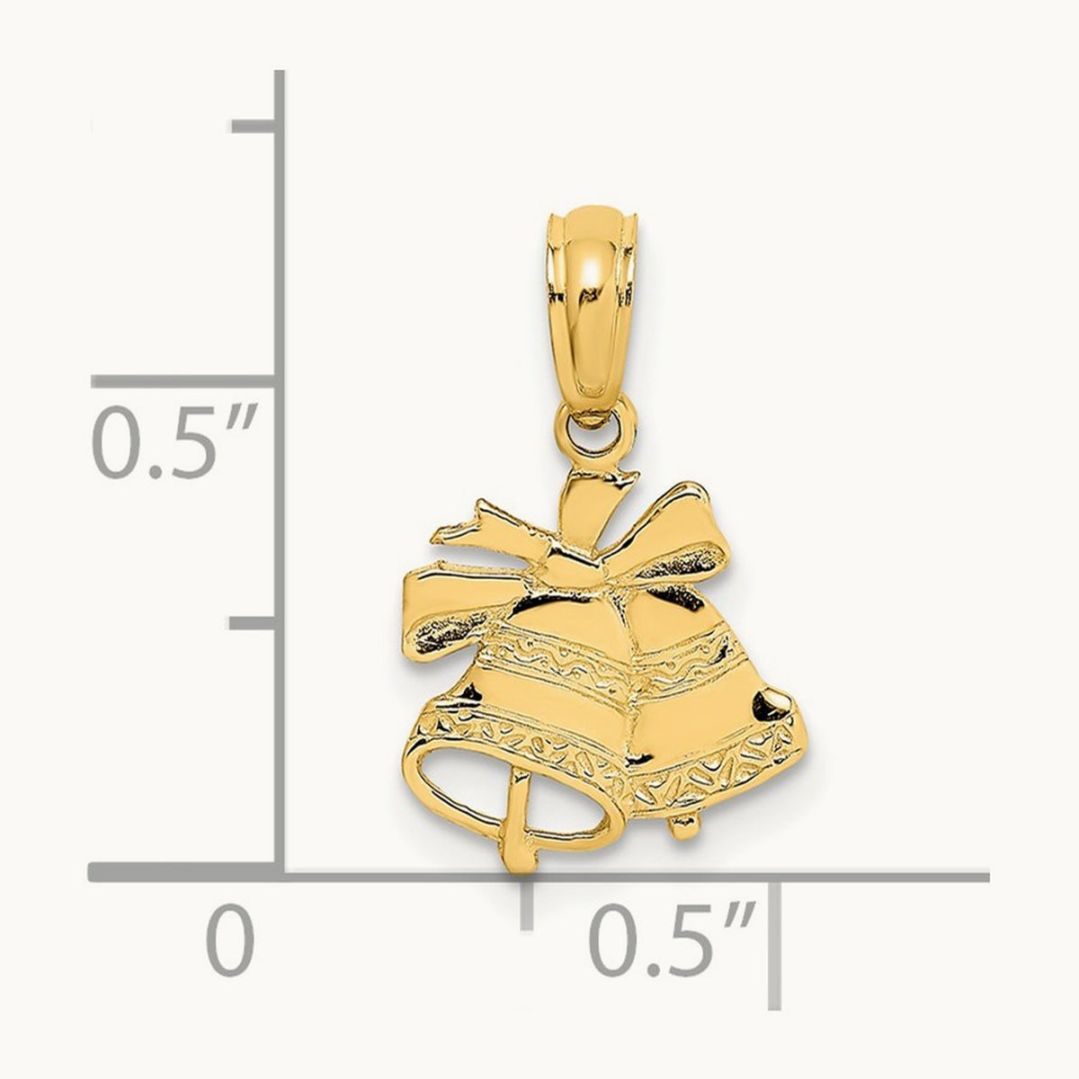 Polished Christmas Bells Charm, 14K
