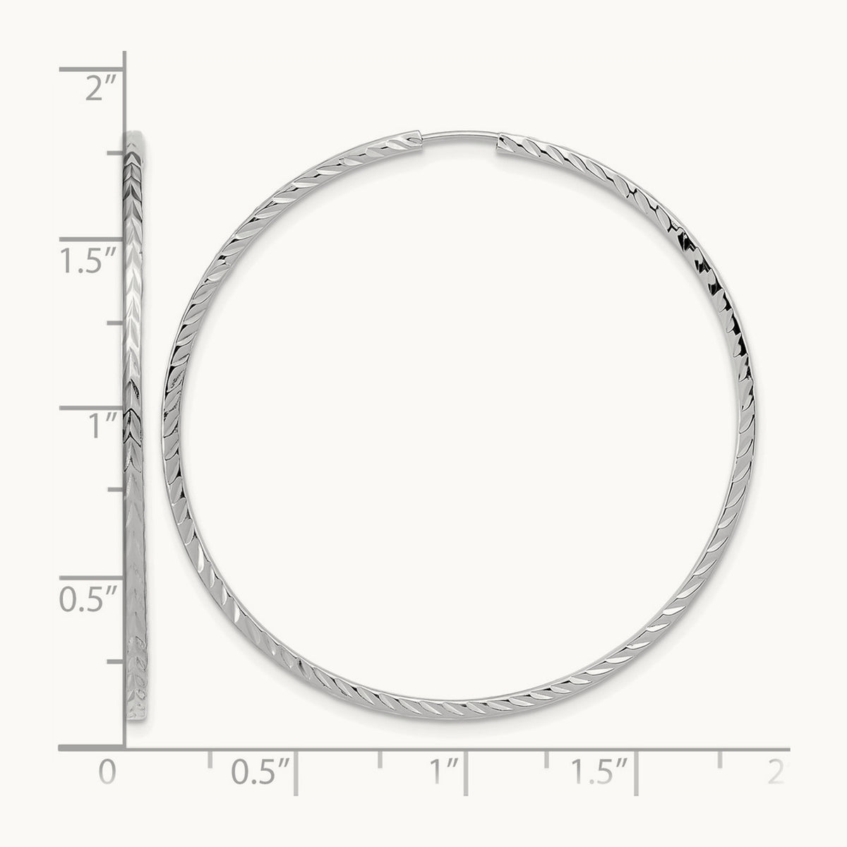 Diamond-cut Square Tube Endless Hoop Earrings — 14K Yellow Gold