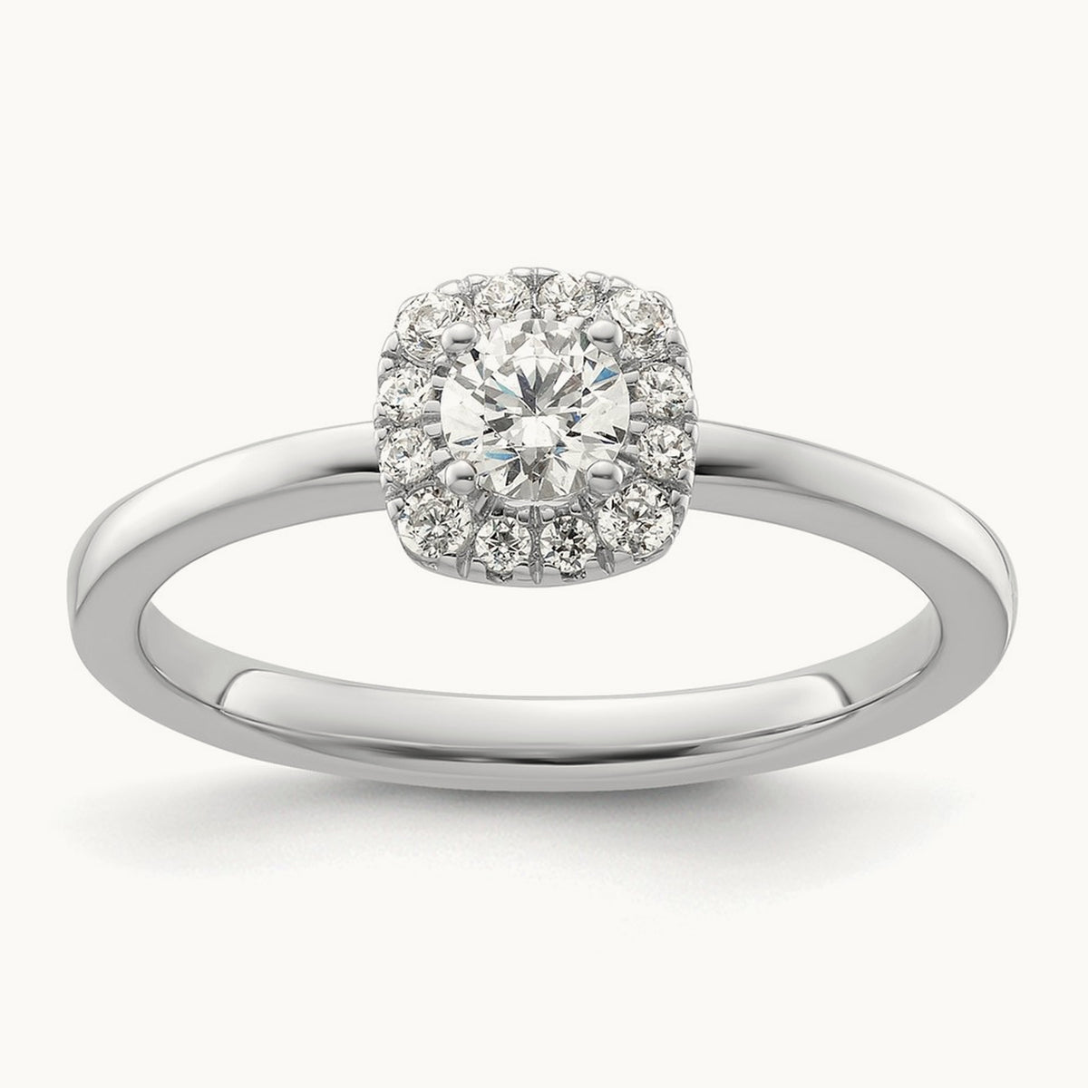 Petite Halo Engagement Ring, 0.50 ct tw Lab-Grown Diamond