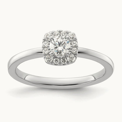 Petite Halo Engagement Ring, 0.50 ct tw Lab-Grown Diamond