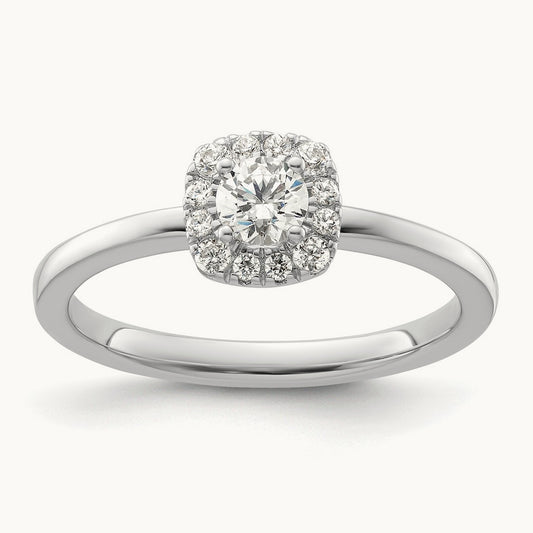 Petite Halo Engagement Ring, 0.50 ct tw Lab-Grown Diamond