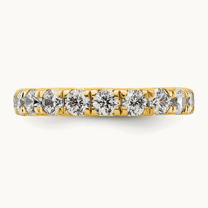 Polished U Shared Prong Diamond Eternity Band, 2.00 ct tw — 14K Yellow Gold