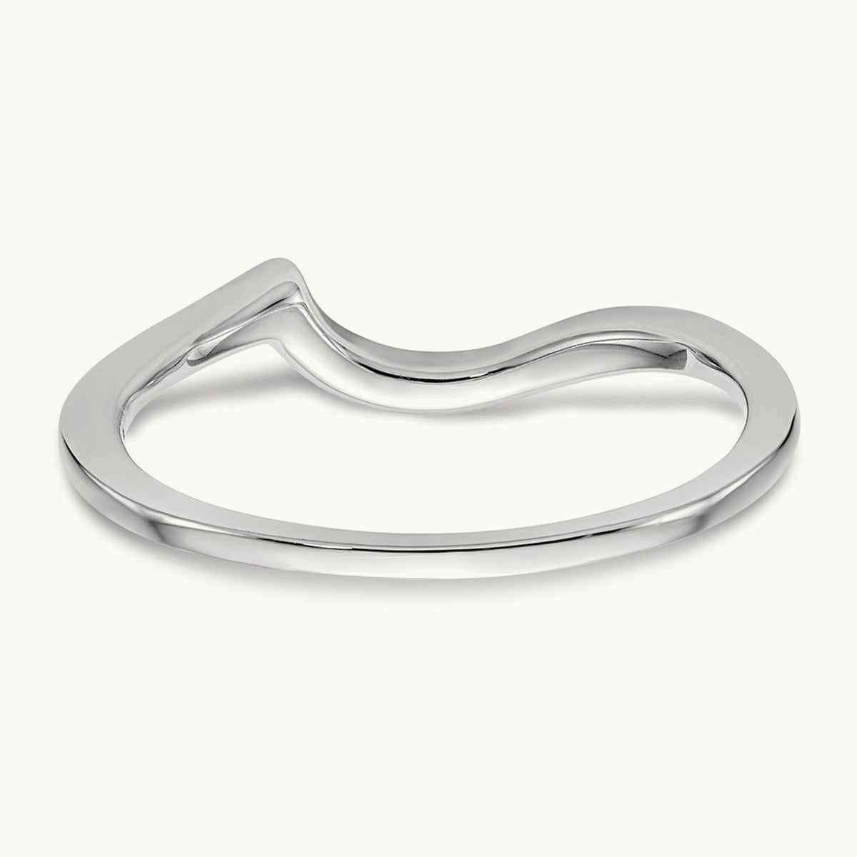 Polished Contour Wedding Band, 14K White Gold