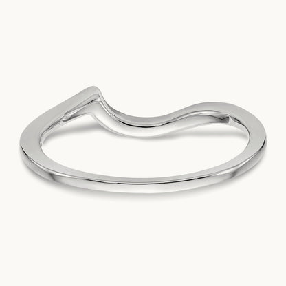 Polished Contour Wedding Band, 14K White Gold
