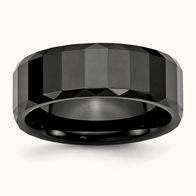 Faceted Polished Beveled Edge Band — photo set