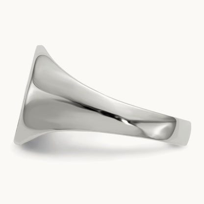 10.5x10. Closed Back Signet Ring, 5mm, 14K White Gold