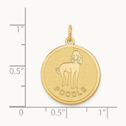 Poodle Disc Charm, 14K