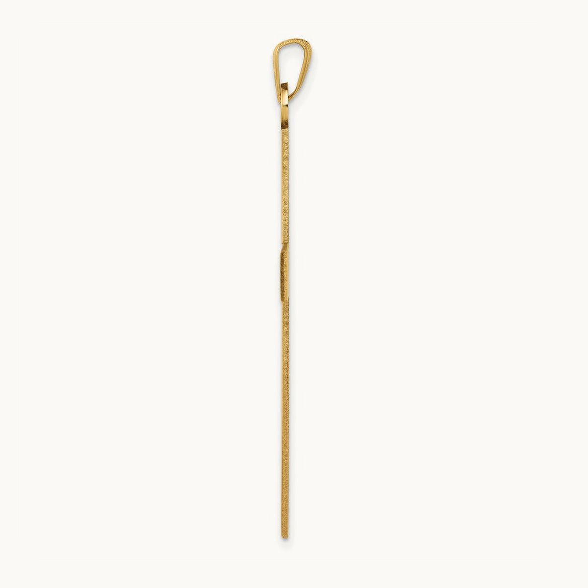 Laser Etched Cross Charm — 14K Yellow Gold, 50mm