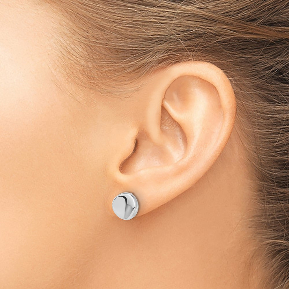Polished Post Earrings — Leslie's — 14K White Gold