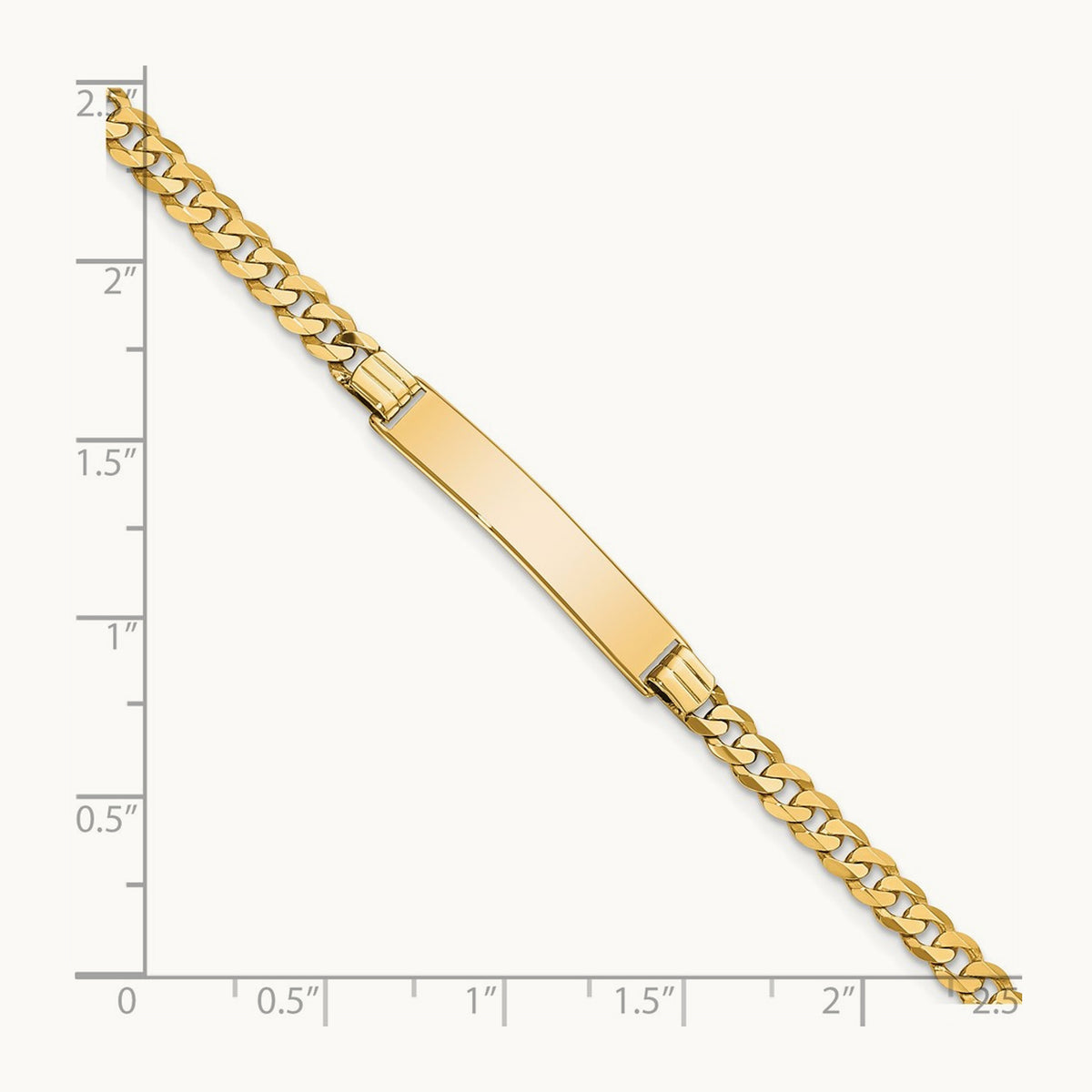 Flat Curb Link ID Bracelet, 14K