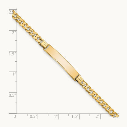 Flat Curb Link ID Bracelet, 14K
