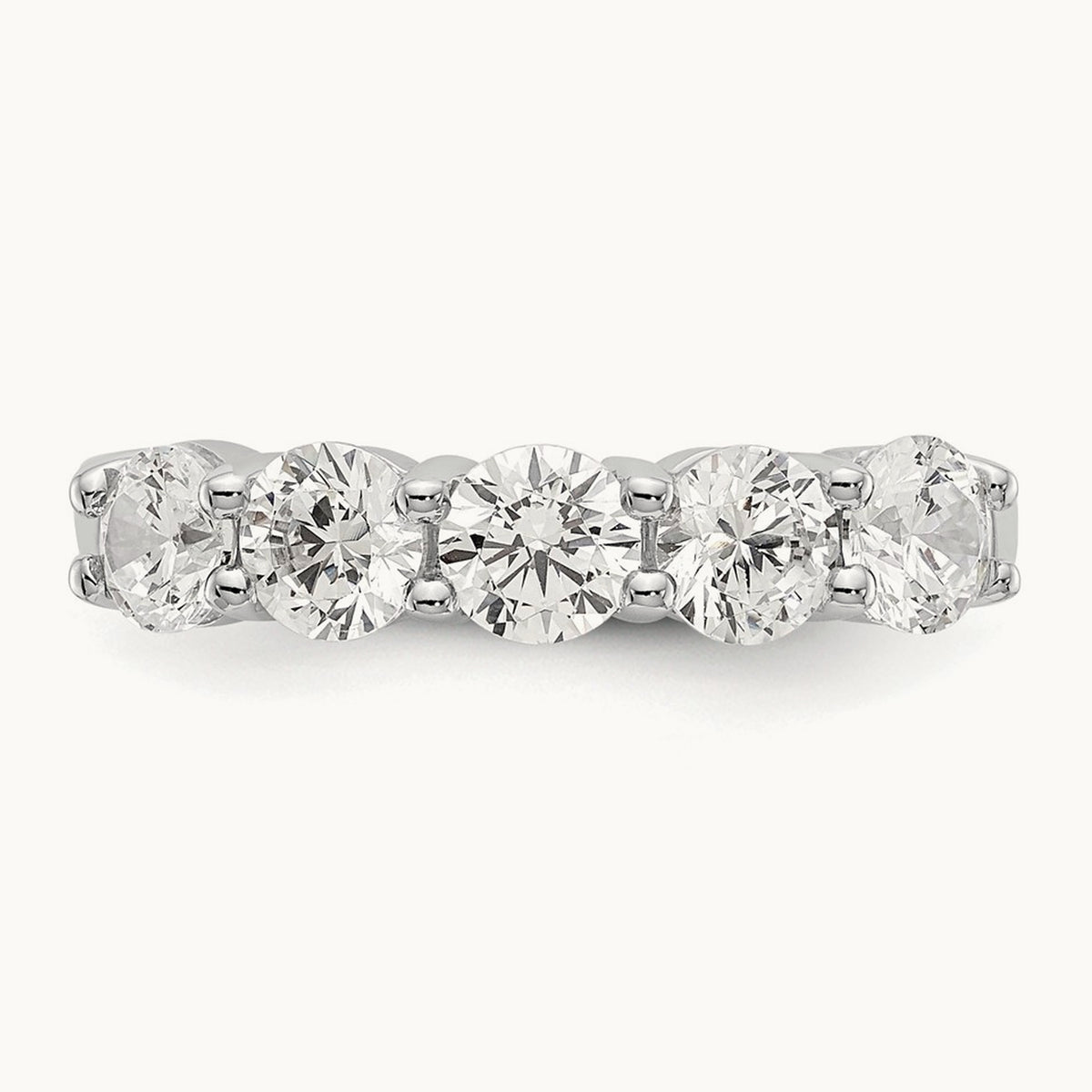 5-Stone Diamond Band, 14K White Gold