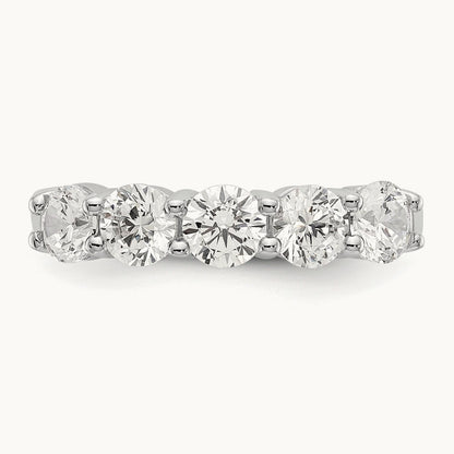5-Stone Diamond Band, 14K White Gold