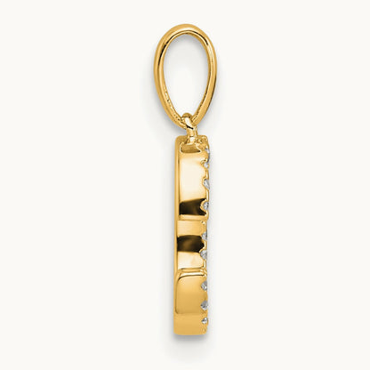 Diamond Letter C Initial Pendant, 14K