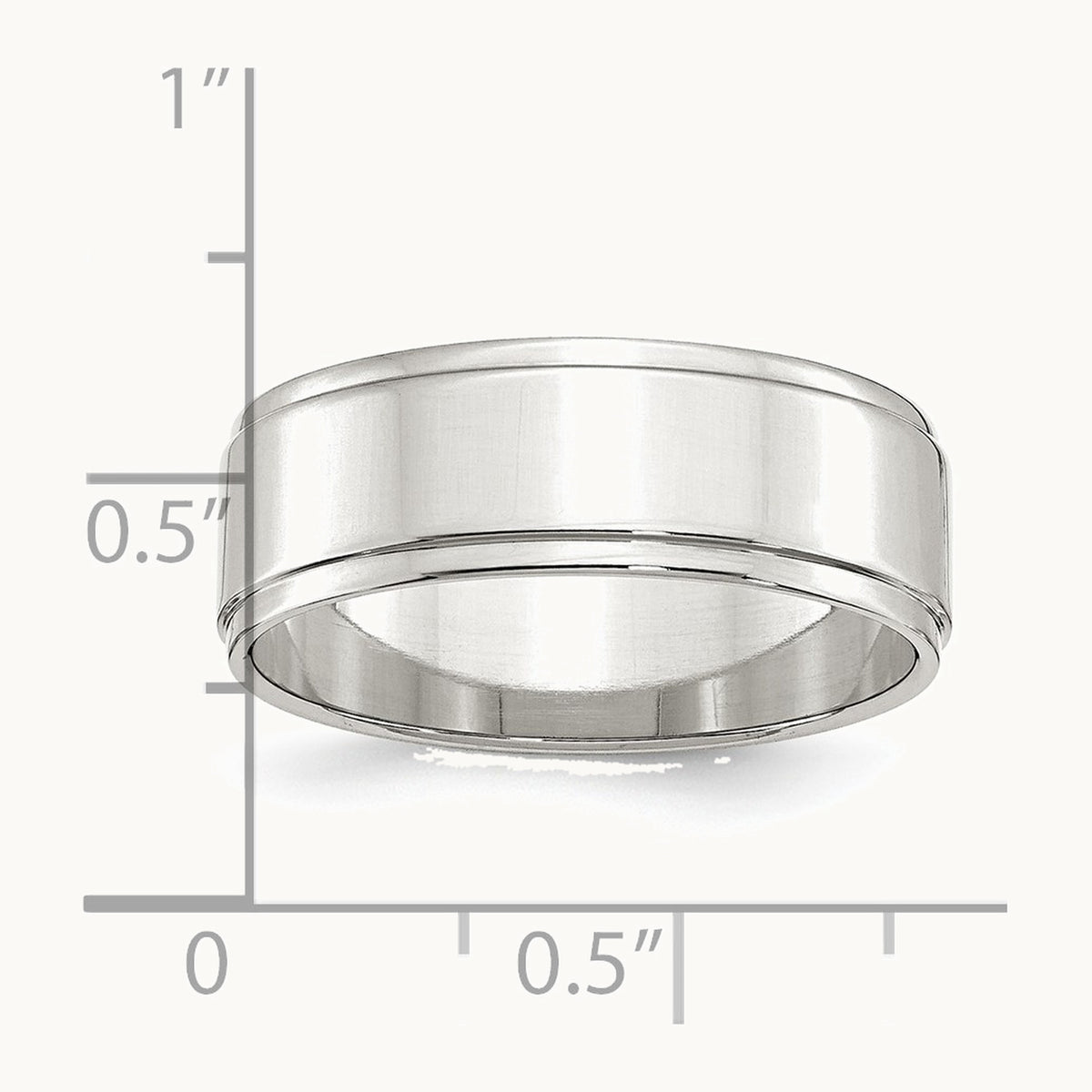 Sterling Silver 7mm Flat with Step Edge Band