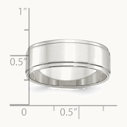 Sterling Silver 7mm Flat with Step Edge Band