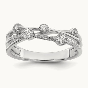 Criss Cross Ring, 0.25 ct tw Lab-Grown Diamond — 14K White Gold