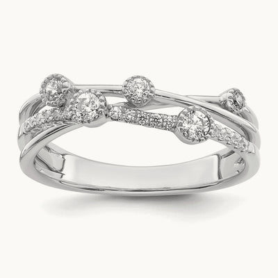 Criss Cross Ring, 0.25 ct tw Lab-Grown Diamond — 14K White Gold