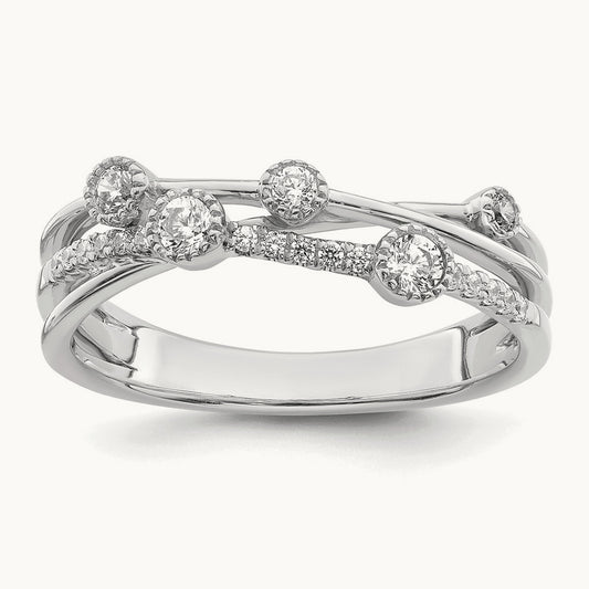 Criss Cross Ring, 0.25 ct tw Lab-Grown Diamond — 14K White Gold