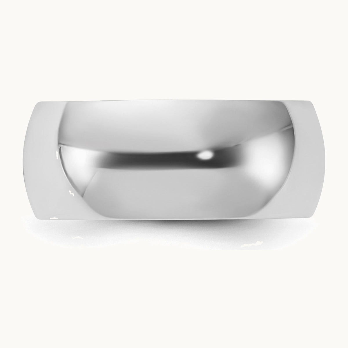 Rhodium-plated Half-Round Band — photo set