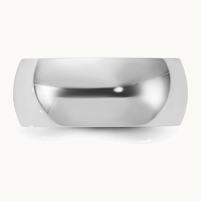 Rhodium-plated Half-Round Band — photo set