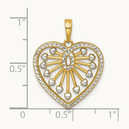 Polished Fancy Heart Charm, 14K with White Rhodium