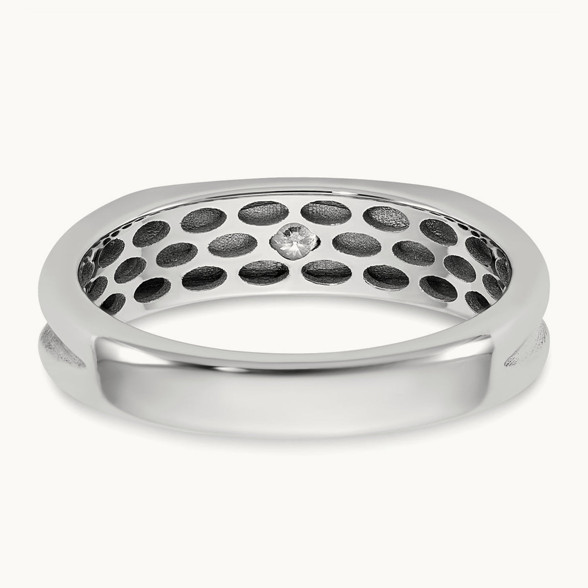 Setting: with White Rhodium IB Goodman Men's Diamond Ring Mounting, 14K Gold — 14K White Gold