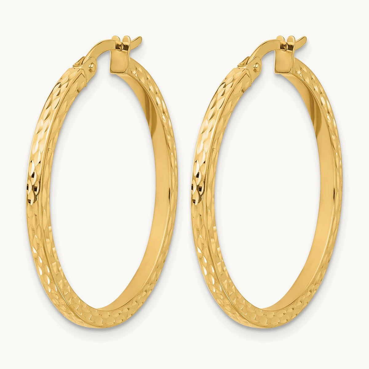 Diamond-cut Hoop Earrings — 28mm