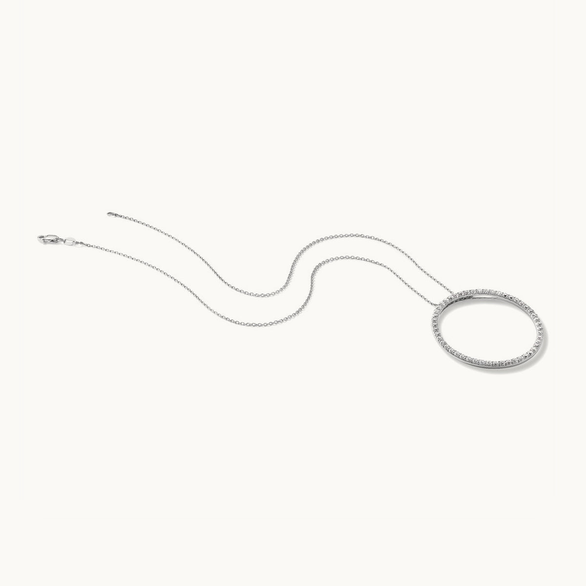 Circle Slide Necklace, 1-3 ct Lab-Grown Diamond — 14K White Gold