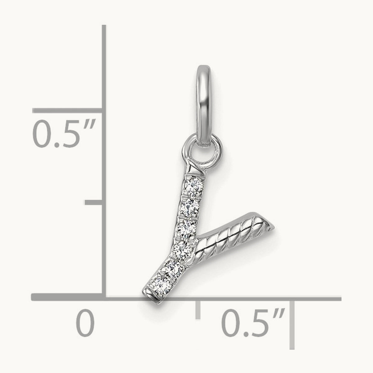 Twisted Diamond Charm — 14K White Gold, Y