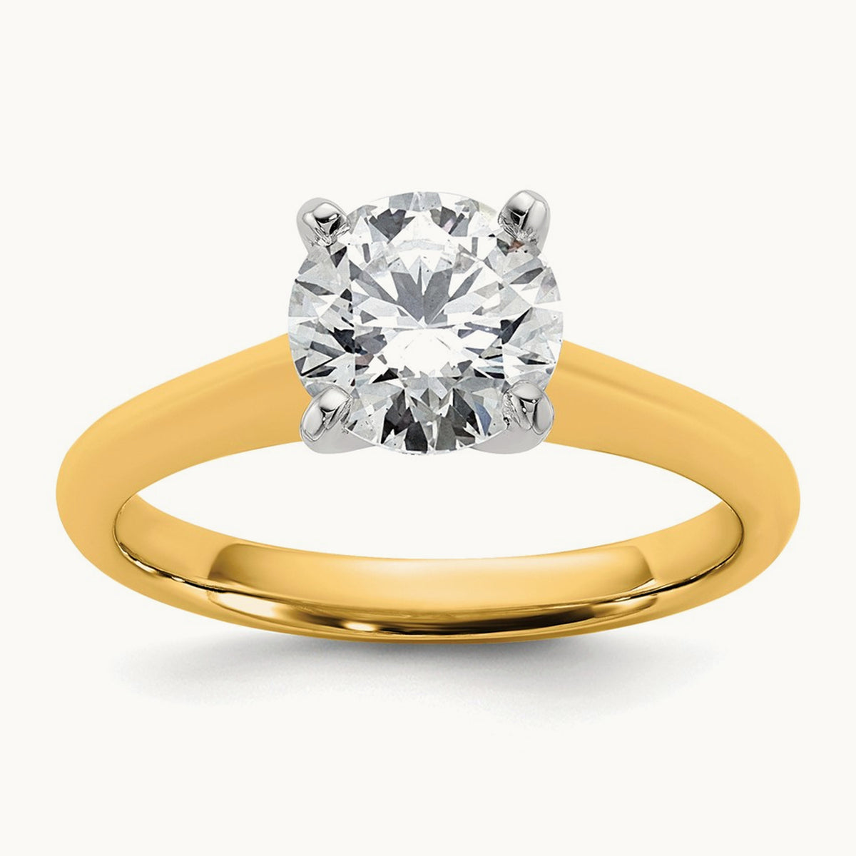 Round 8X Ring, 1.50 ct tw Lab-Grown Diamond — 14K Two-Tone