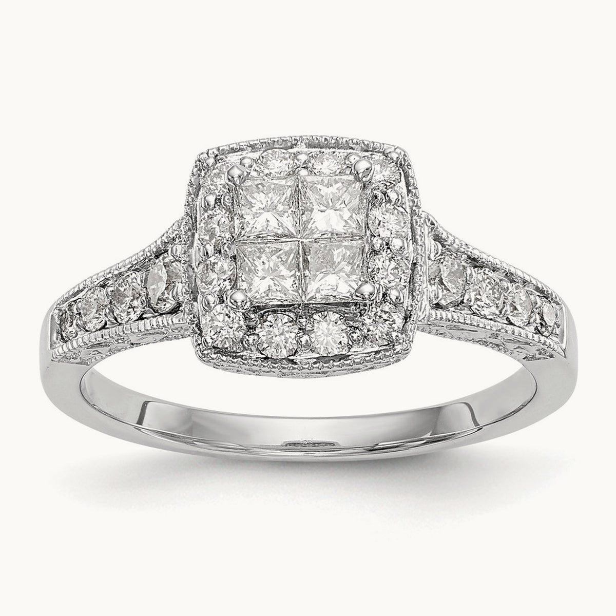 Complete Diamond Cluster Engagement Ring — photo set